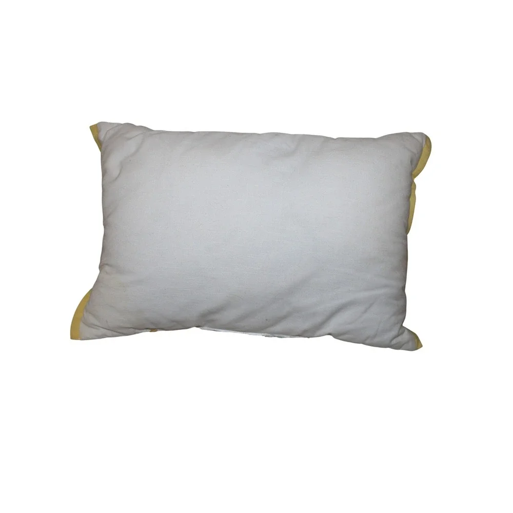 Embroidered‎ Lumbar Pillow Home 20x13 White Green Yellow Medallion Boho